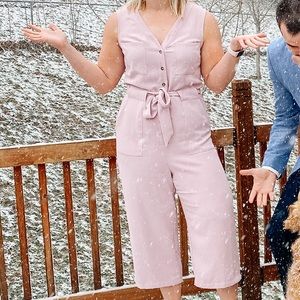 Pale Pink Button-Up Romper